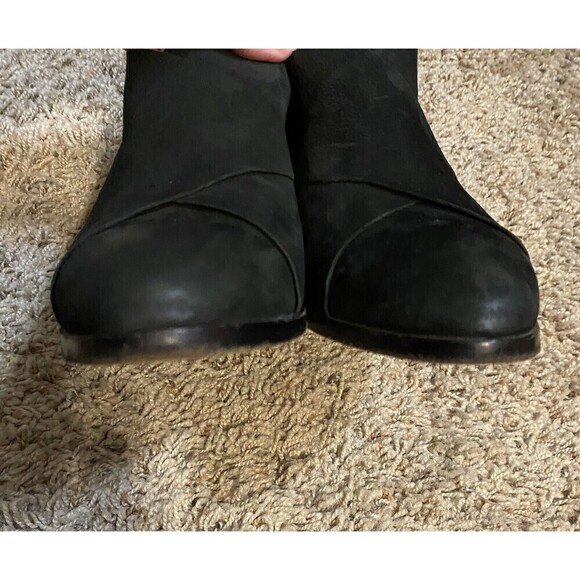 𝅺EILEEN Fisher Womens Vero Cuoio Size 6 Black Leather Ankle Zip Back Boo… - Picture 7 of 11